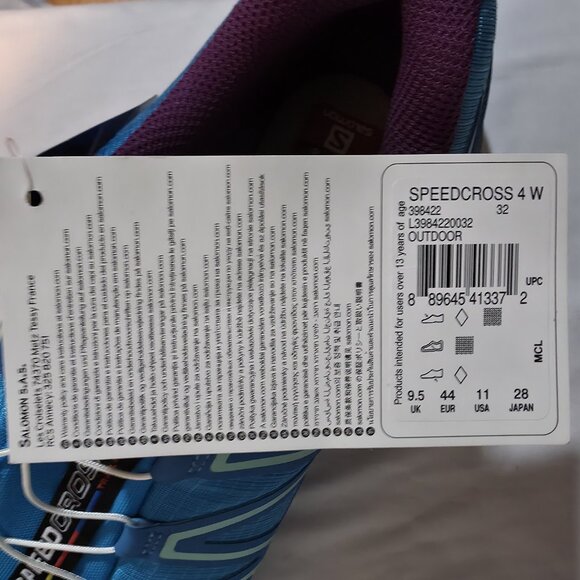 Salomon Speedcross 4 Trail Hawaiian Surf Running Shoes Blue/Purple Women's Sz 11 - Picture 6 of 7